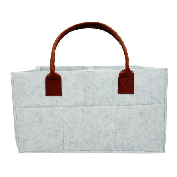 

storage bags solid color multi-function portable baby diaper bag foldable felt nappies organizer