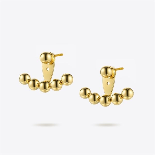 

enfashion punk stud earring gold color stainless steel ball earrings for women wholesale trendy jewelry oorbellen e5199 211013, Golden;silver