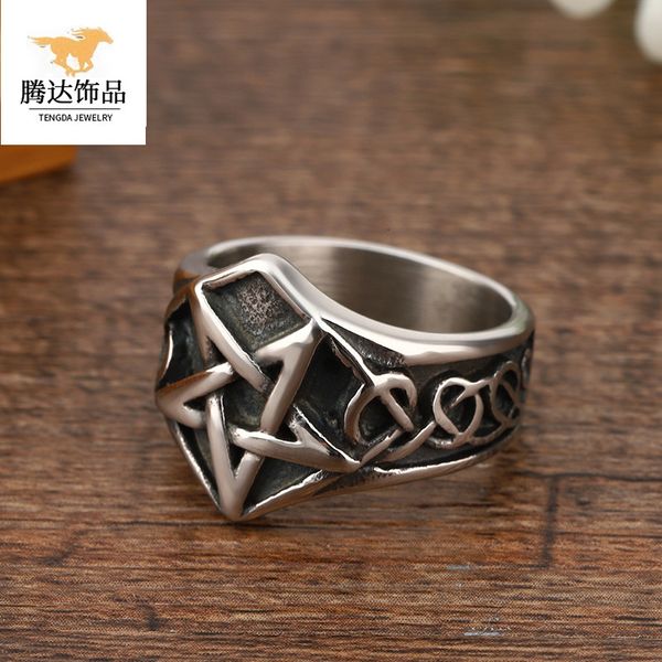 

stainless nordic titanium steel myth viking ring man, Silver