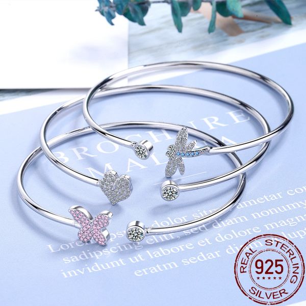 

original 925 sterling silver bracelet jewelry fashion cz zircon butterfly bracelet for women gift fine jewelry all-match sl180, Golden;silver