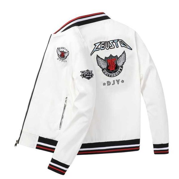 

chao brand 2021 new jacket men's embroidered flower slim autumn baseball jacket 2128, Black;brown