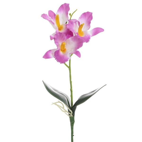 

decorative flowers & wreaths 32cm artificial flower single plant 3 heads small cymdium,home wall decoration,el layout vase arrangement