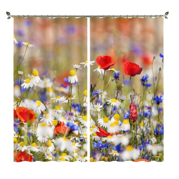 

curtain & drapes flower field high-precision material thickening physical shading fabric