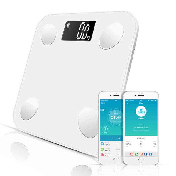 Peso corporal Escalas Músculo Prático Durável Massa BMI 1 PC Wireless Digital Bathroom Fontes Bluetooth Electronic Scale H1229