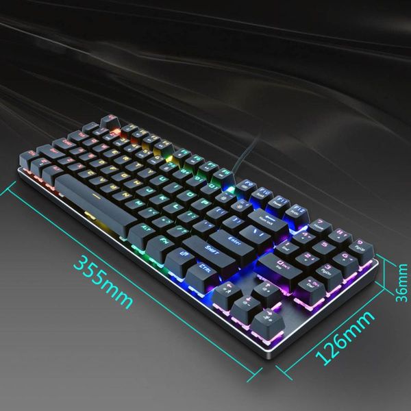 

computer keyboard rainbow colored light black axis compact rgb gaming 89 keys backlit for pc keyboards