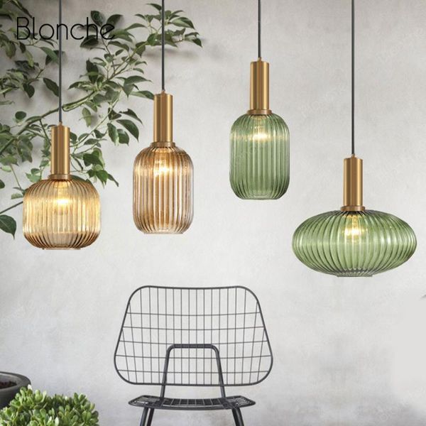 

pendant lamps modern stained glass led gold chandelier living room dining bedroom corridor home decoration e27