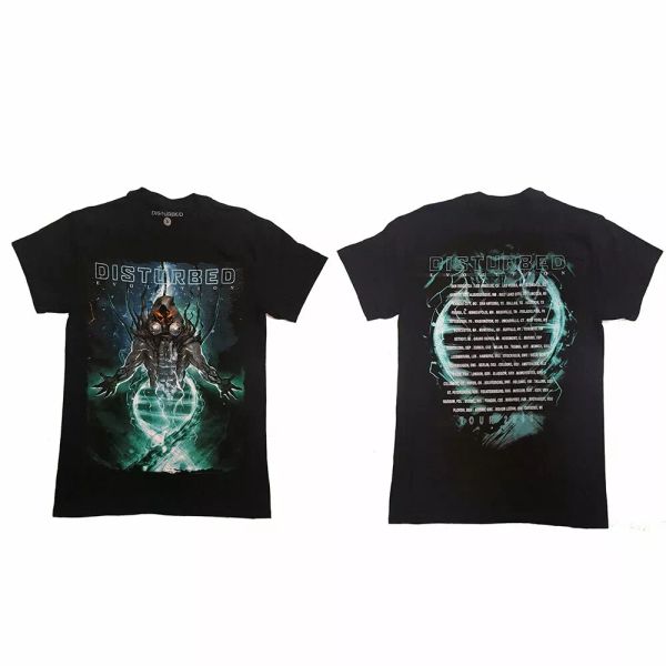 

disturbed evolve dateback licensed men t-shirt, White;black