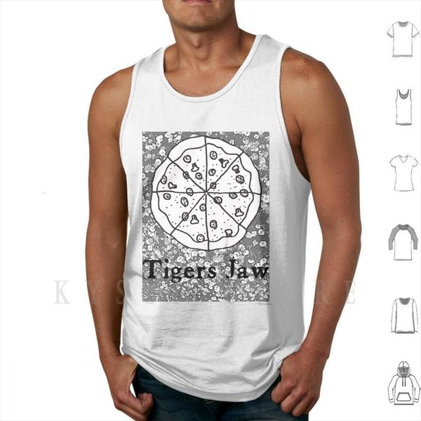 

tigers jaw pizza tank vest sleeveless pop punk run for cover, White;black