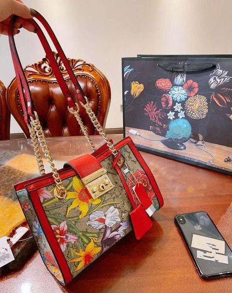 

ms flower one genuine leather handbag shoulder bags bag printing chain shopping restoring ancient ways girls women