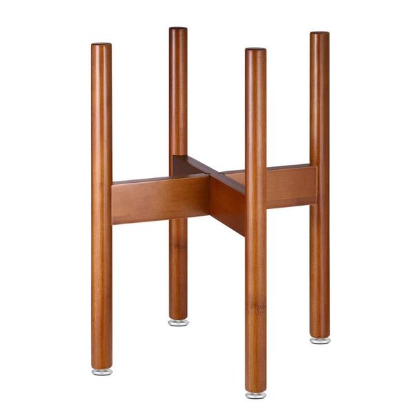 

plant stand bamboo simple flower pot holder indoor display potted rack 40 x 31 (brown) planters & pots