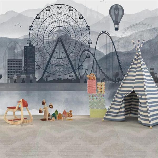 

milofi custom 3d printing wallpaper mural nordic modern minimalist ink abstract city architecture tv sofa background wall wallpapers