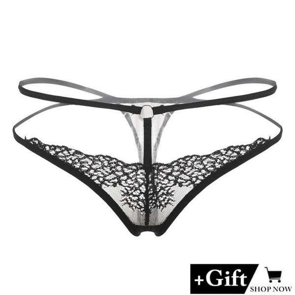 

women's panties erotic women lace flower g-string briefs female thong for transparent temptation underwear valentines gift, Black;pink