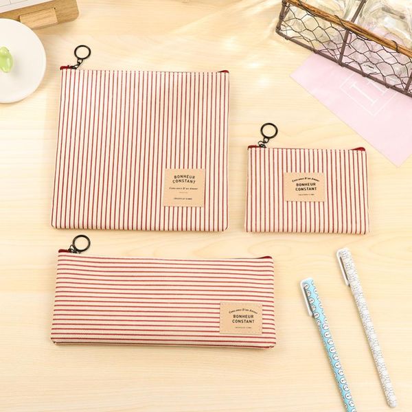 

business card files south korea stationery contracted wind pen bag, bag the girl lovely pencil box change canvas clad steel coins
