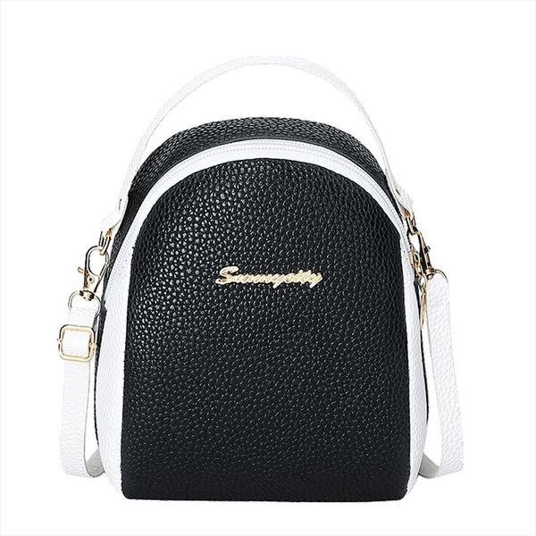 

fashion women small backpack female letter purse mobile phone messenger shoulder bags girl mini schoolbag leather backpacks
