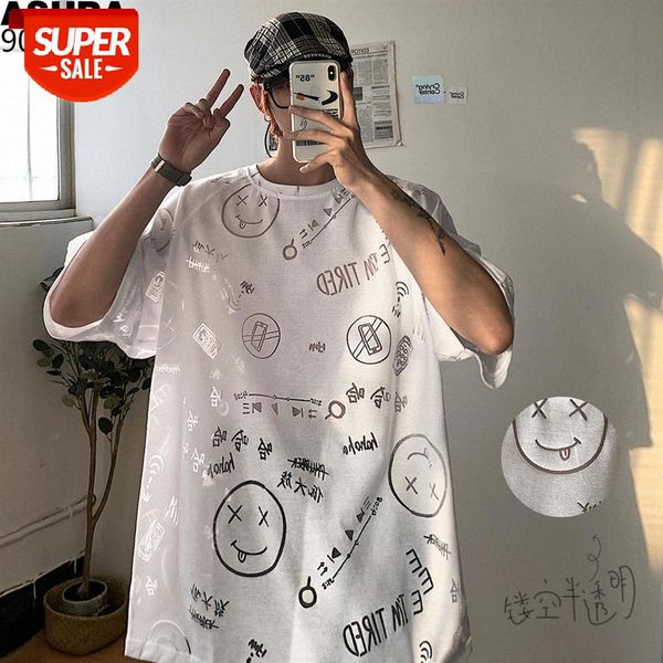 

hollow semi-transparent semi-short-sleeved t-shirt male plus fat size tide brand loose body summer wear street hip-hop #a48i, White;black