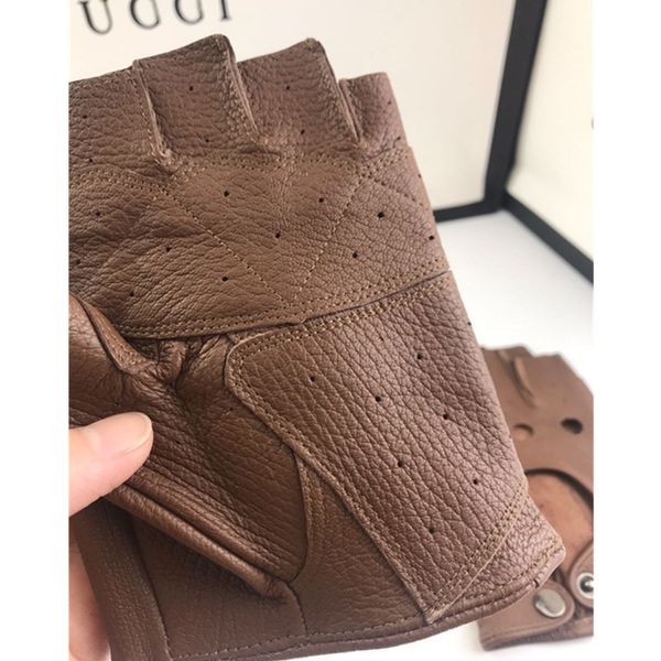 

vipmvpdeerskin half finger gloves for men riding sun proof motorcycles, Blue;gray