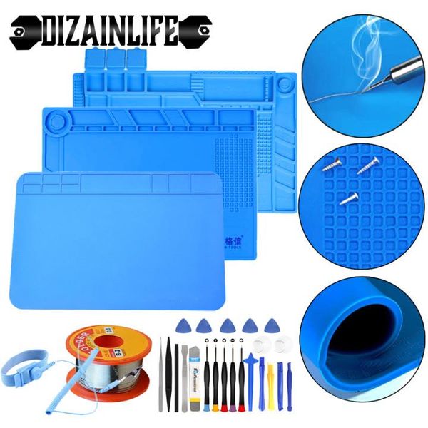 

soldering mat esd antistatic heat resistant insulation work station kit silicone repair pad maintenance platform professional hand tool sets