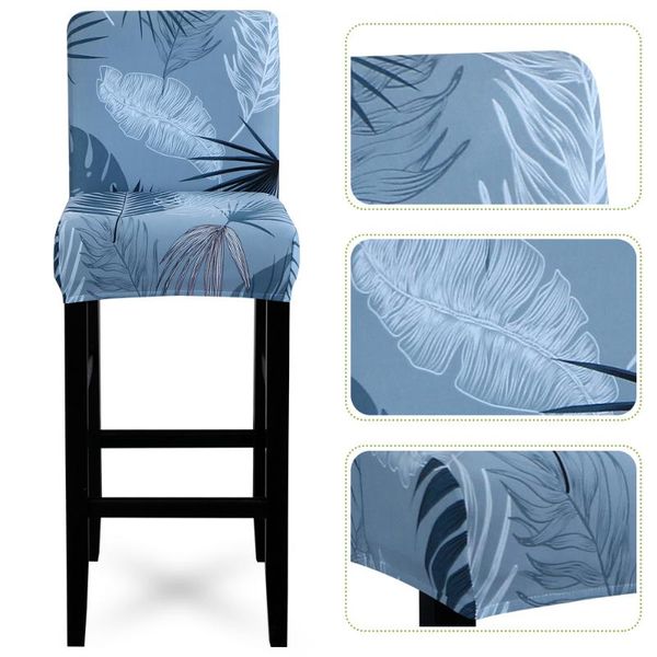 

multicolor bar stool chair cover jacquard short back armchair cushion counter chairs banquet wedding home leisure universal size covers