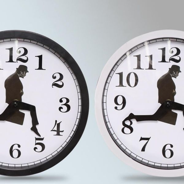 

wall clocks home silent clock funny gentleman walking modern creative supplies corridor round shape decoration