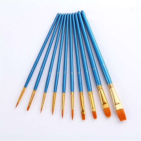

cmb 10 pieces painting pens pearl gouache watercolor pearl watercolor blue nylon wool brush gouache oil painting brush set, Black;red