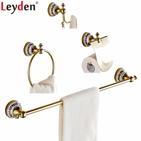 

bath accessory set leyden golden brass and creamic 4pcs bathroom accessories single towel bar toilet paper holder ring robe hook