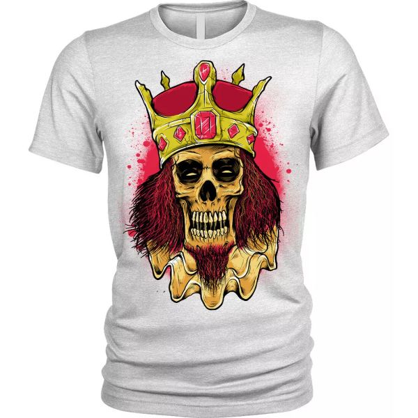 

rey de dolor camiseta esqueleto calavera undead hombre cuello en v, White;black
