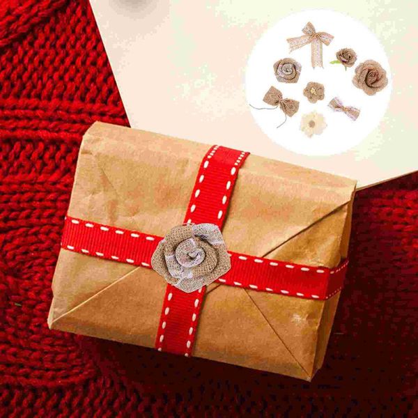 

tapestries 16pcs xmas flower burlap fake bow knot table setting floral decoration