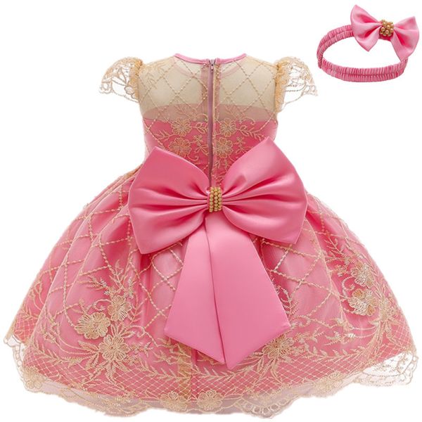 

girl's dresses 1 year old baby girls party for toddler kid 2st birthday tutu lace princess dress newborn christening gown infant clothi, Red;yellow