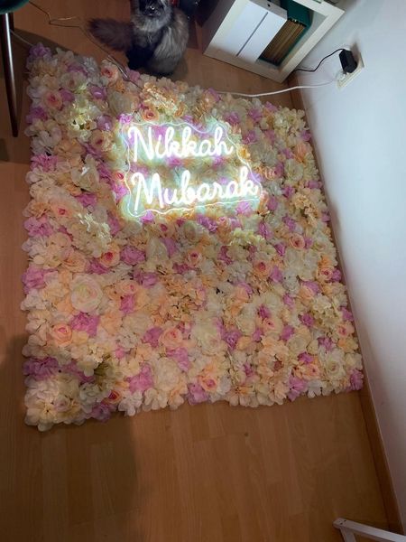 

party decoration artificial silk rose flower wall wedding backdrop hang floral mats home store engagement background