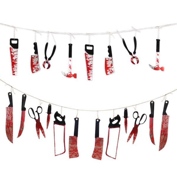 

party decoration halloween flag blood knife banner pendant ghost bar haunted house props horror cutter