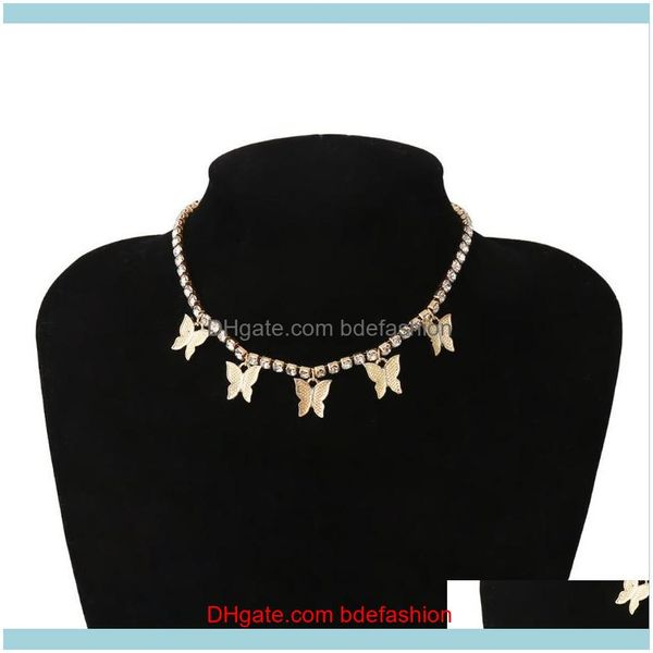 

necklaces & pendants jewelrywomen girls choker butterfly crystal clavicle necklace pendant adjustable summer beach jewelry aessories chokers, Golden;silver