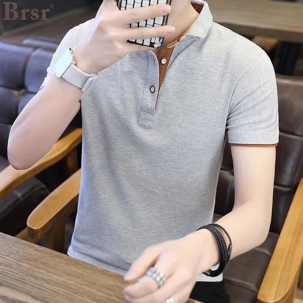 

men's polos summer cotton short sleeve camisa masculina shirt men casual oversized t-shirt solid color lapel youth fashion thin, White;black