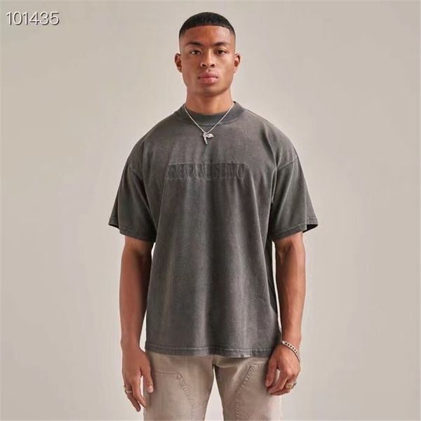 

wash grey t-shirt men women 1 vintage embroidered t shirt oversize crewneck tees, White;black