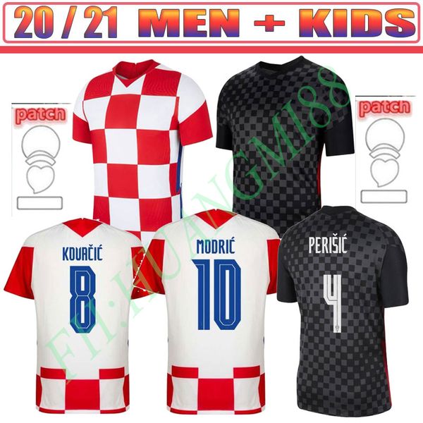 

2021 european cup national team mandzukic soccer jerseys modric perisic kalinic football shirt 20 21 rakitic kovacic men kids kit uniforms, Black;yellow