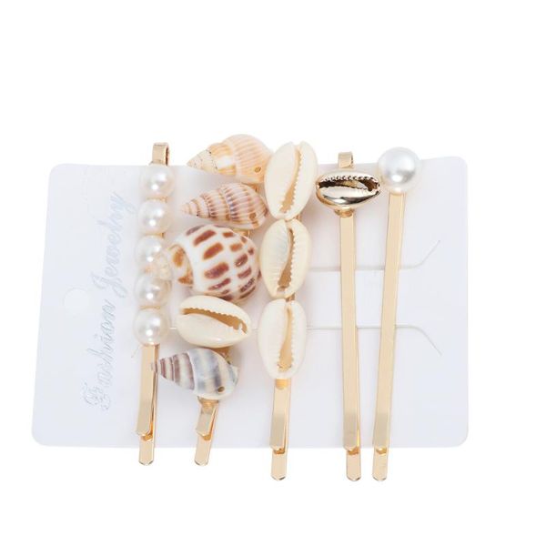 

shell conch hair clip beach pearl pin ornament for ladies girls clips