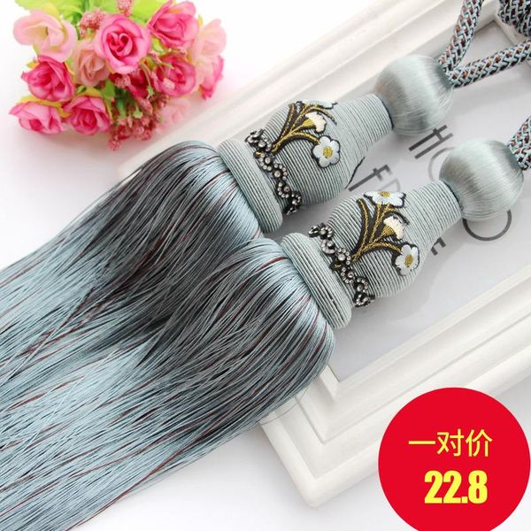

european high-end curtain bandage buckle a pair of rope hanging ball decal tassel living room bedroom study novelty items