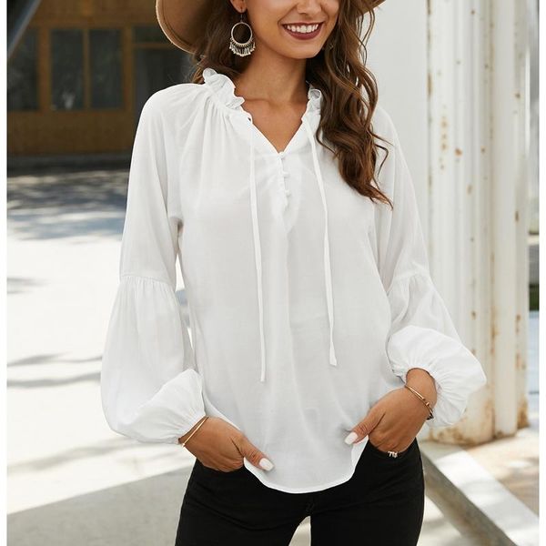 

womens boho blouses v-neck drawstring shirts front button beach s size white women's &