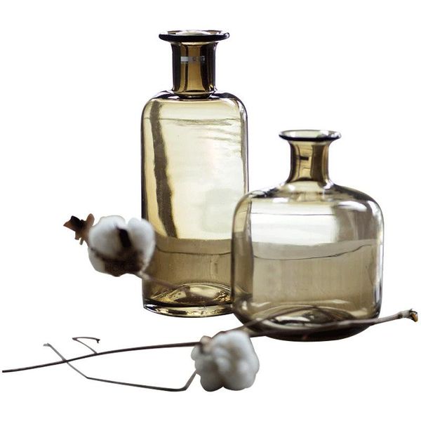 

north european style tawny transparent glass vase ornaments flower arrangement hydroponics creative living room dining vases