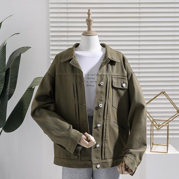 

women's jackets harajuku women wine red jeans jacket fall loose oversized single-breasted chic back waist buckle casual long sleeve den, Black;brown