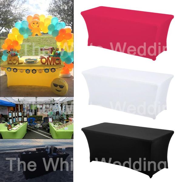 

stretch tablecloth spandex lycra table cover fit for wedding party el home decoration meeting rectangular 4ft/5ft/6ft/8f cloth