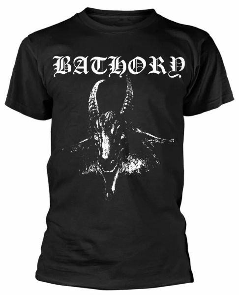 

official bathory t shirt black goat mens metal punk rock new, White;black