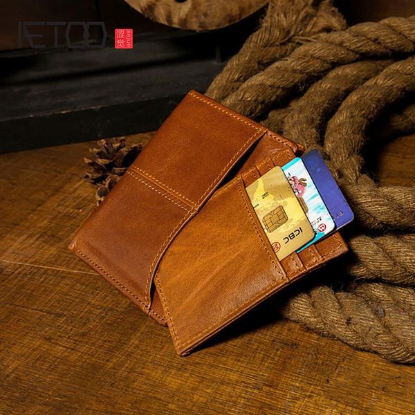 

men's short wallets, leather card holders, casual business wallets, Red;black