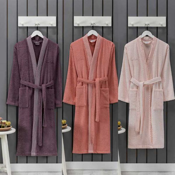 

towel 100% cotton bathrobe long thick terry for women bath soft relax dressing gown bridesmaid pierre cardin waffle size s/m 4season