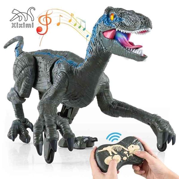 

2.4g rc dinosaur raptor jurassic remote control velociraptor toy electric walking dino dragon toys for childrens christmas gifts