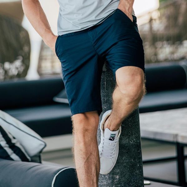 

men's shorts kuegou cotton solid color summer pants micro stretch casual slim fashion for men plus size kk-2920, White;black