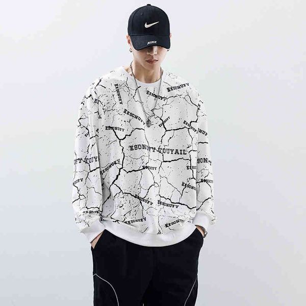 

hoodies sweater men's 2021 autumn winter loose long sleeve bottoming shirt simple light luxury casual top, Black