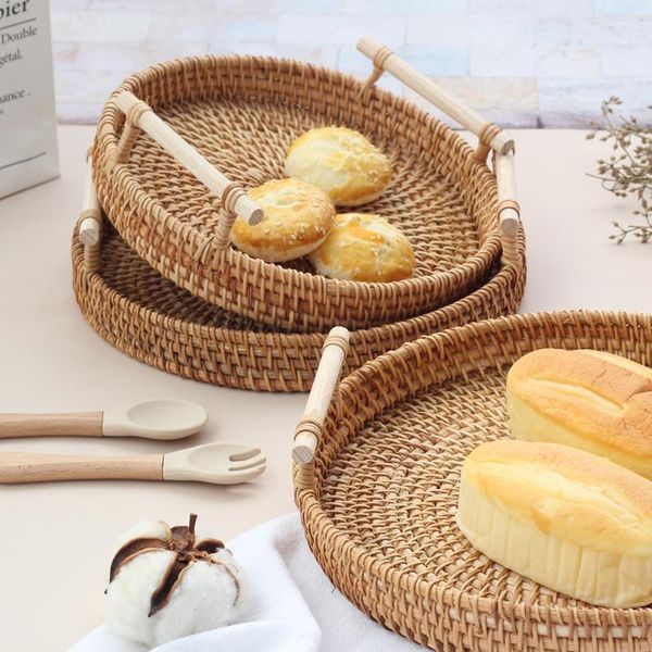 

dishes & plates storage tray set kitchen shelf dry fruit ramadan handwoven rattan tea trays designed made of wood