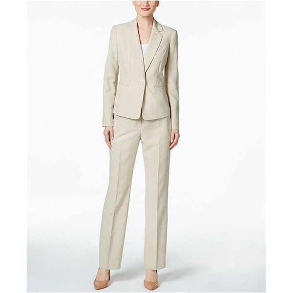 

khaki 2 piece womens suits formal ladies office pants jacket+pants business outfits b280 women's two, White