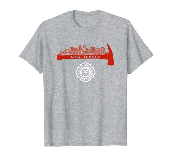 

new jersey fire rescue department firefighters firemen duty t-shirt, White;black