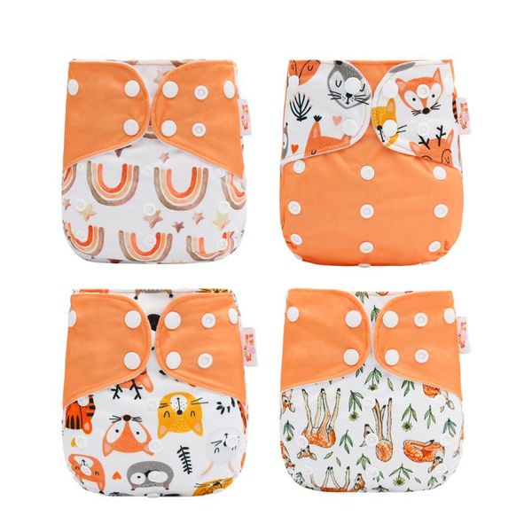 

cloth diapers rainbow&iris 4-pcs fashion washable diaper  adjustable reusable baby nappy